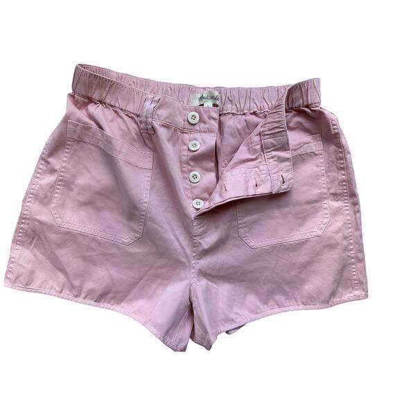 Madewell Pink Pastel Cotton Poplin Shorts Size M Coquette Soft Clean Girl Casual - Picture 2 of 10